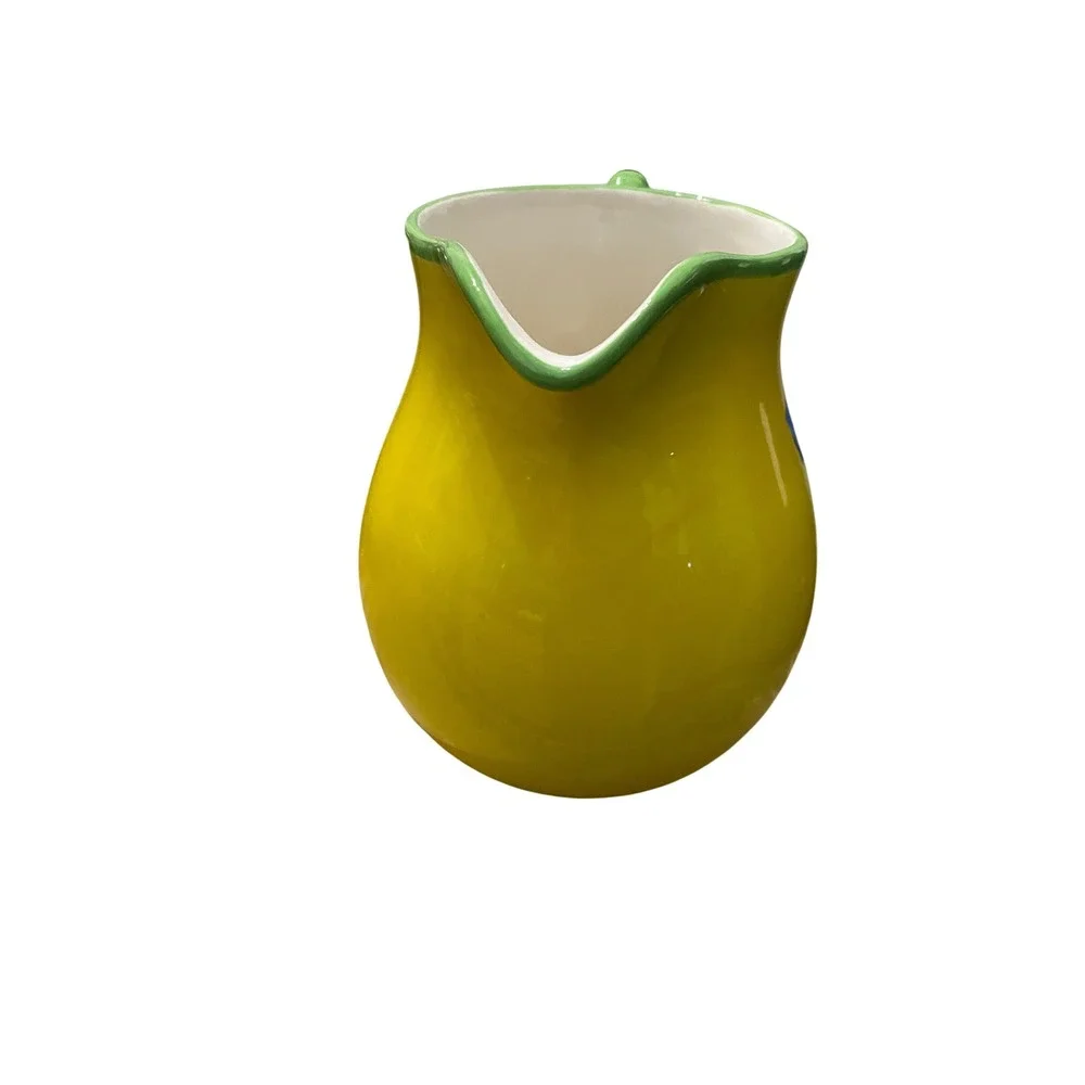 Boston Warehouse Alligator Handle Ceramic‎ Pitcher Yellow Green Crocodile 2008